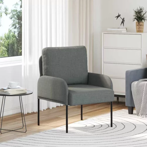 vidaXL Kanapék párnával 55cm Sötétszürke Furnér