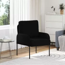 vidaXL Kanapék párnával 55cm Fekete Furnér