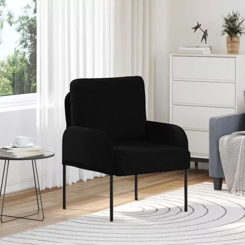 vidaXL Kanapék párnával 55cm Fekete Furnér