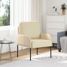 vidaXL Kanapék párnával 55cm Krém Furnér