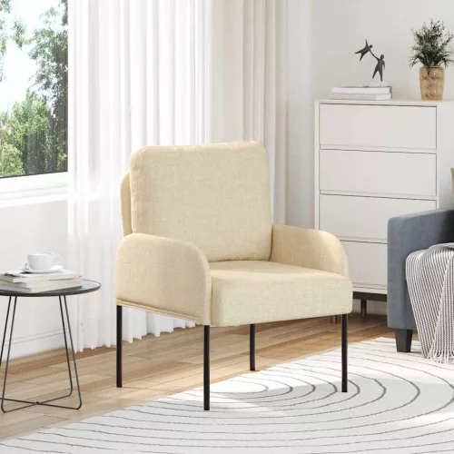 vidaXL Kanapék párnával 55cm Krém Furnér