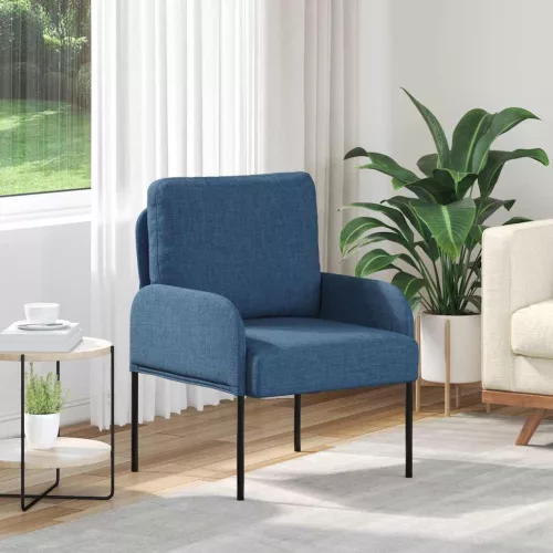 vidaXL Kanapék párnával 55cm Kék Furnér