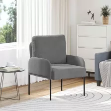 vidaXL Kanapék párnával 55cm Sötétszürke Furnér