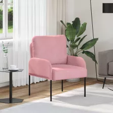 vidaXL Kanapék párnával 55cm Rózsaszín Furnér