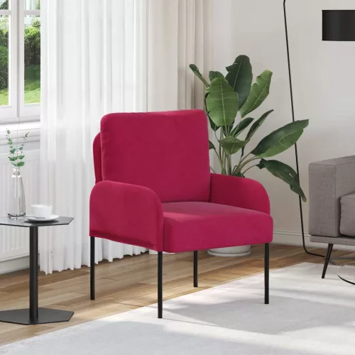 vidaXL Kanapék párnával 55cm Bordó Furnér