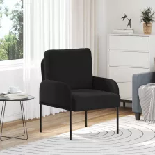 vidaXL Kanapék párnával 55cm Fekete Furnér