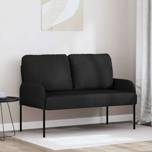 vidaXL Kanapék párnával 110cm Fekete Furnér