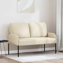 vidaXL Kanapék párnával 110cm Krém Furnér