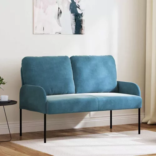 vidaXL Kanapék párnával 110cm Kék Furnér