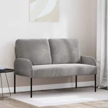 vidaXL Kanapék párnával 110cm Világosszürke Furnér
