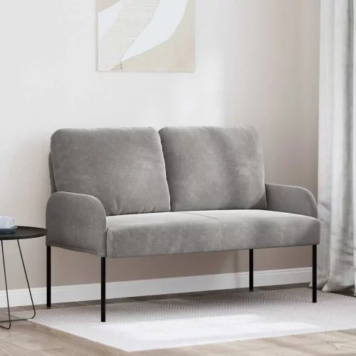vidaXL Kanapék párnával 110cm Világosszürke Furnér