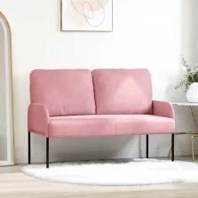 vidaXL Kanapék párnával 110cm Rózsaszín Furnér