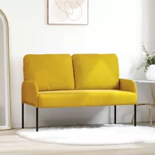 vidaXL Kanapék párnával 110cm Sárga Furnér