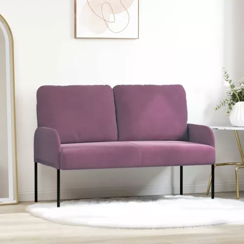 vidaXL Kanapék párnával 110cm Lila Furnér