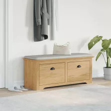   vidaXL Előszoba pad fiókkal BODO Méz barna 118 x 40 x 50 cm Faanyag
