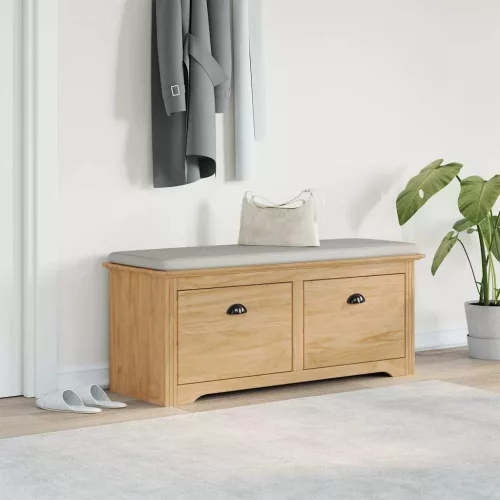 vidaXL Előszoba pad fiókkal BODO Méz barna 118 x 40 x 50 cm Faanyag