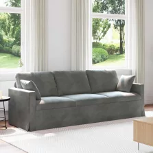 vidaXL Kanapé Sötétszürke 228 x 78 x 80 cm Bársony