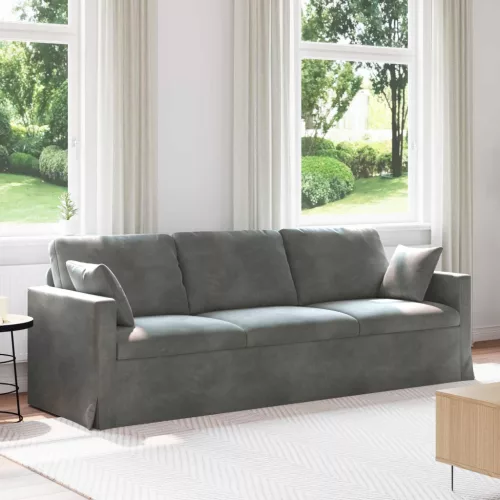 vidaXL Kanapé Sötétszürke 228 x 78 x 80 cm Bársony