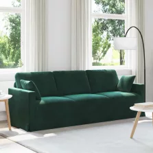 vidaXL Kanapé Sötétzöld 228 x 78 x 80 cm Bársony