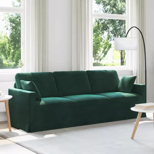vidaXL Kanapé Sötétzöld 228 x 78 x 80 cm Bársony