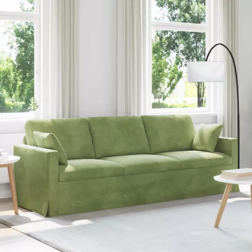 vidaXL Kanapé Világos zöld 228 x 78 x 80 cm Bársony