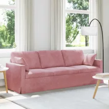 vidaXL Kanapé Rózsaszín 228 x 78 x 80 cm Bársony