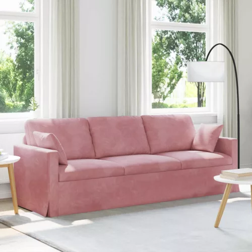 vidaXL Kanapé Rózsaszín 228 x 78 x 80 cm Bársony