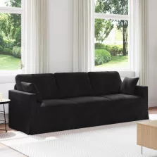 vidaXL Kanapé Fekete 228 x 78 x 80 cm Bársony