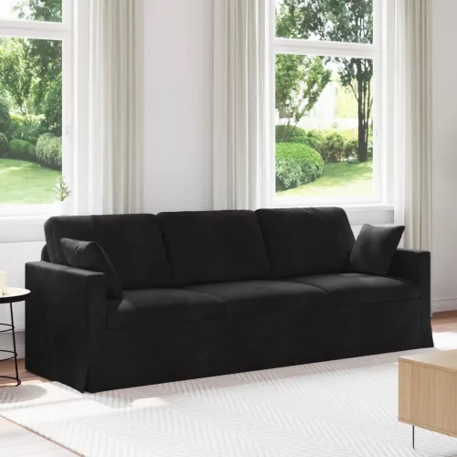 vidaXL Kanapé Fekete 228 x 78 x 80 cm Bársony