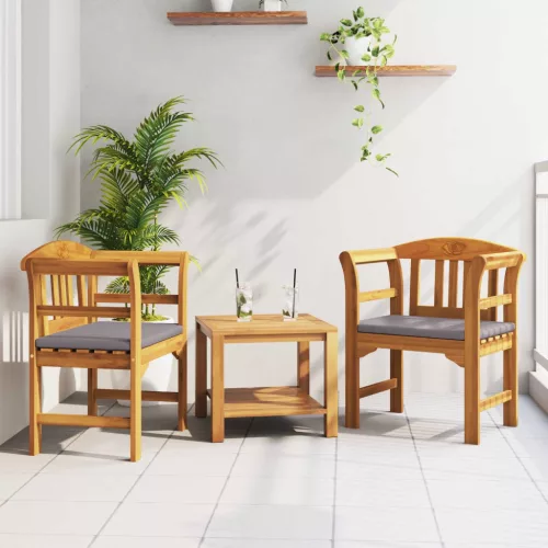 vidaXL pad Természetes Olaj Bevonat 68,5 x 46 x 82,5 cm Tömör Akácfa