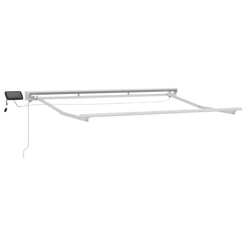 vidaXL Kézi napellenző keret LED világítással Fehér 2,5 x 2 m