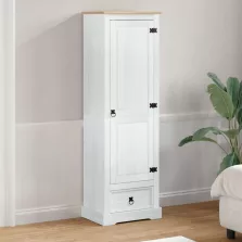   vidaXL Szekrények fiókkal ajtóval Fehér 55 x 38 x 170 cm Tömör fenyőfa