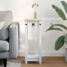   vidaXL Növényállvány Fehér 30 x 30 x 73 cm Tömör fenyőfa