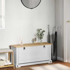   vidaXL Cipőszekrény Corona Fehér 99 x 32 x 49 cm Tömör fenyőfa