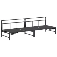 vidaXL Napozó Fekete 200 x 62 x 59,5 cm Textilén