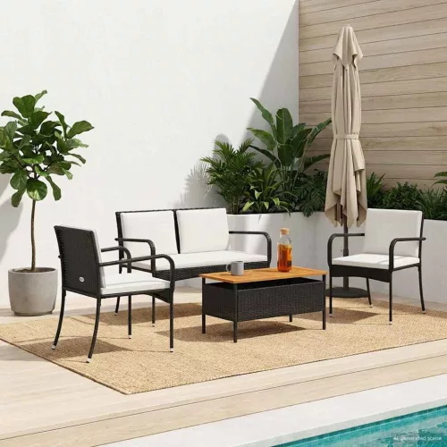 vidaXL Kert szett párnával acél