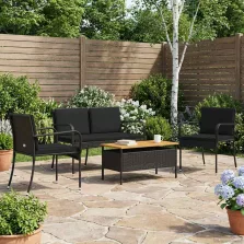 vidaXL Kert szett párnával acél