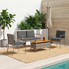 vidaXL Kert szett párnával acél