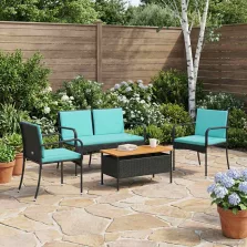 vidaXL Kert szett párnával acél