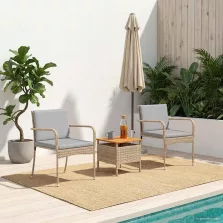 vidaXL Kert szett párnával acél