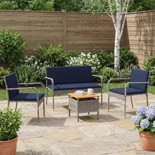 vidaXL Kert szett párnával acél