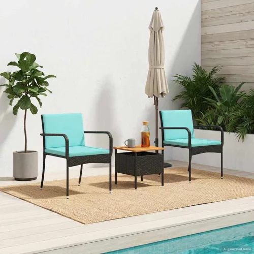 vidaXL Kert szett párnával acél