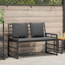   vidaXL Kerti pad Egyszínű Fekete és Sötétszürke 116 x 55 x 82 cm