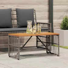   vidaXL Kültéri Asztal Szürke 80 x 40 x 40 cm Acél és poli rattan