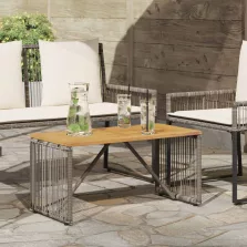   vidaXL Kültéri Asztal Szürke és Barna 80 x 40 x 40 cm polirattan