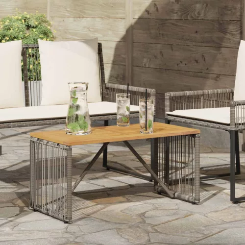 vidaXL Kültéri Asztal Szürke és Barna 80 x 40 x 40 cm polirattan