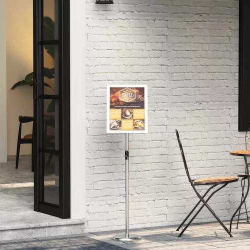 vidaXL Kiállító Állvány Ezüst 25 x 25 x 125 cm Alumínium