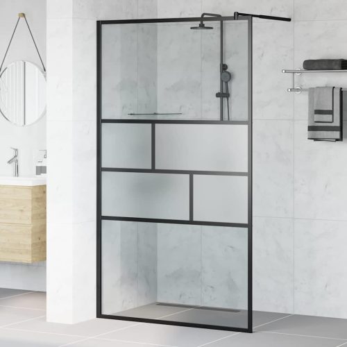 vidaXL Walk-in zuhanyfal Fekete 80 x 195 x 0.5 cm Üveg és Alumínium
