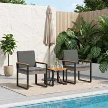   vidaXL Kültéri Bútor Szett 3 pcs Szürke és sötétszürke polirattan