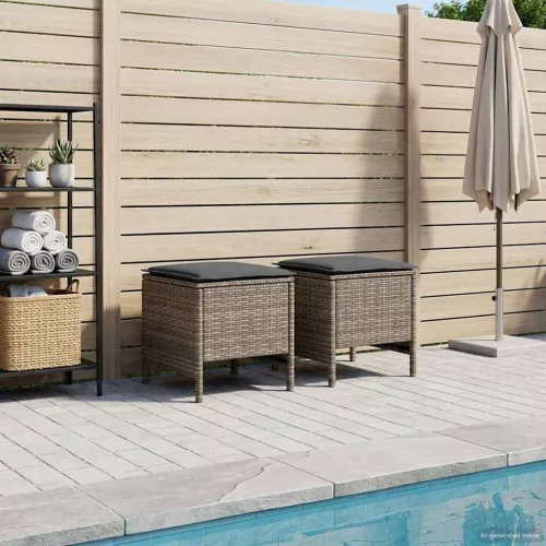 vidaXL Kerti lábtartó 2 Darab Szürke és sötétszürke 38 x 38 x 45 cm